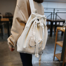 Custom printed large capacity multi-function plain canvas drawstring backpack